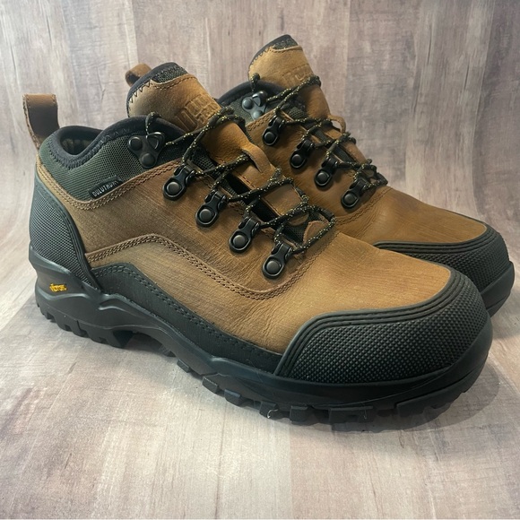 Duluth Trading Men's Size 10.5 M Capstone Brown Leather Work Shoes Boots Vibram - Picture 1 of 13